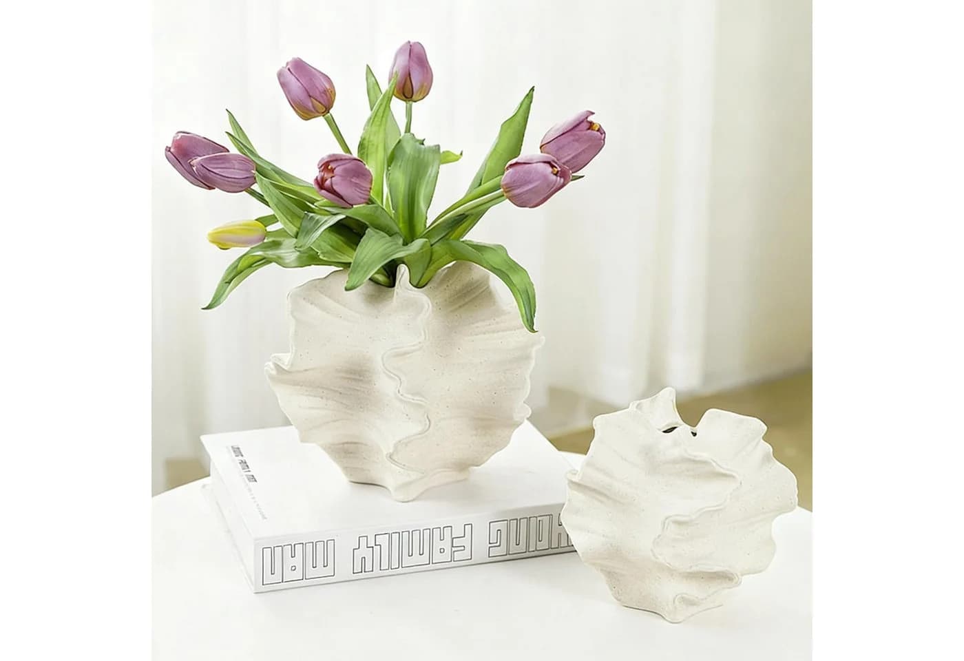 FOUORTUNATE-BEE Dekovase Keramik Beige Modern - Bild 2