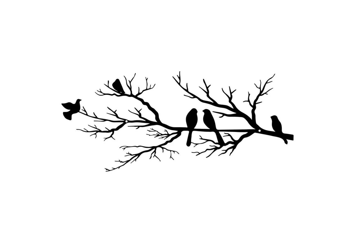 FOUORTUNATE-BEE Wanddekoobjekt Metall-Vogel-Wanddekoration Schwarz - Bild 2