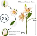 FOUORTUNATE-BEE Kunstblumen Lilien Weiß 6er Set Bild 5