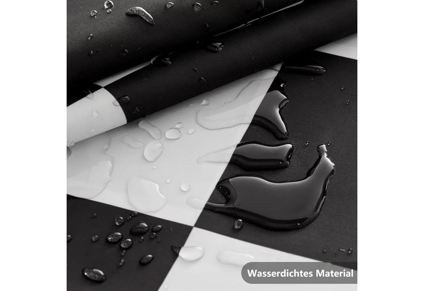 FOUORTUNATE-BEE Duschvorhang Retro Schachbrettmuster Polyester Schwarz/Weiß - Bild 5