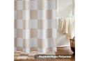 FOUORTUNATE-BEE Duschvorhang Retro Schachbrettmuster Polyester Beige Bild 3
