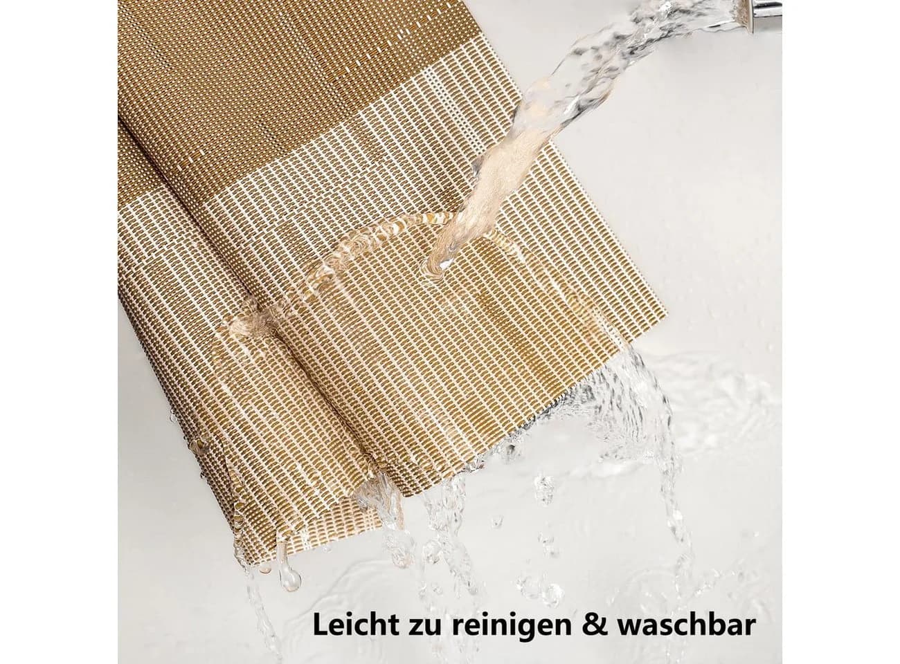 FOUORTUNATE-BEE Tischläufer PVC Modern Beige Braun - Bild 3