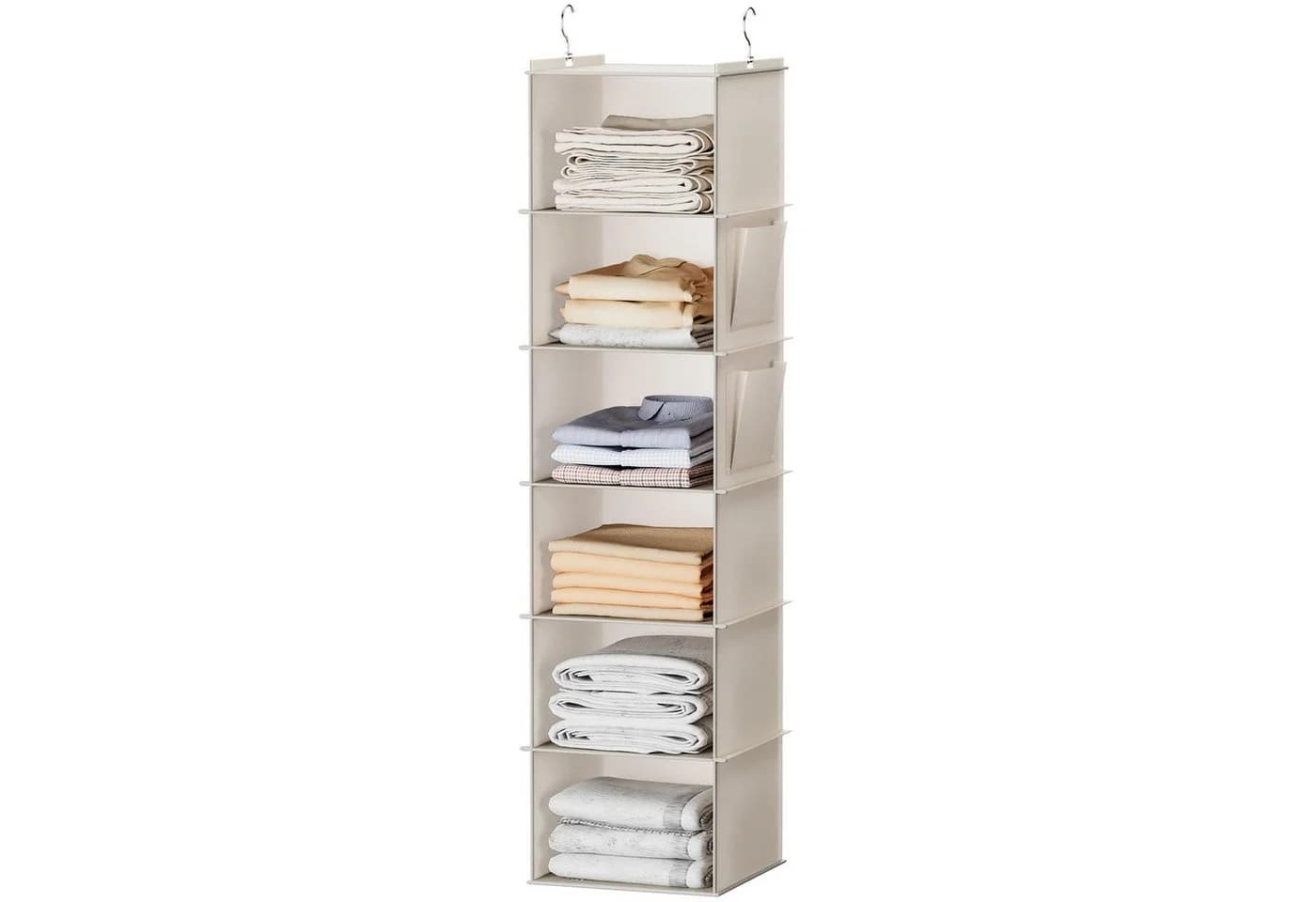 FOUORTUNATE-BEE Hängeaufbewahrung Kleiderschrank 6 Fächer Beige - Bild 2