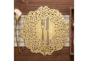 FOUORTUNATE-BEE Platzset 6er Set Goldene Runde Tischsets mit Blumenmuster Bild 2