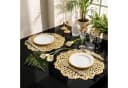 FOUORTUNATE-BEE Platzset 6er Set Goldene Runde Tischsets mit Blumenmuster Bild 3
