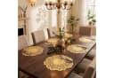 FOUORTUNATE-BEE Platzset 6er Set Goldene Runde Tischsets mit Blumenmuster Bild 5