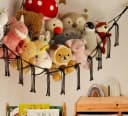 FOUORTUNATE-BEE Hängekorb Plüschtier Hängematte Ecknetz Schwarz Handgewebt Bild 1