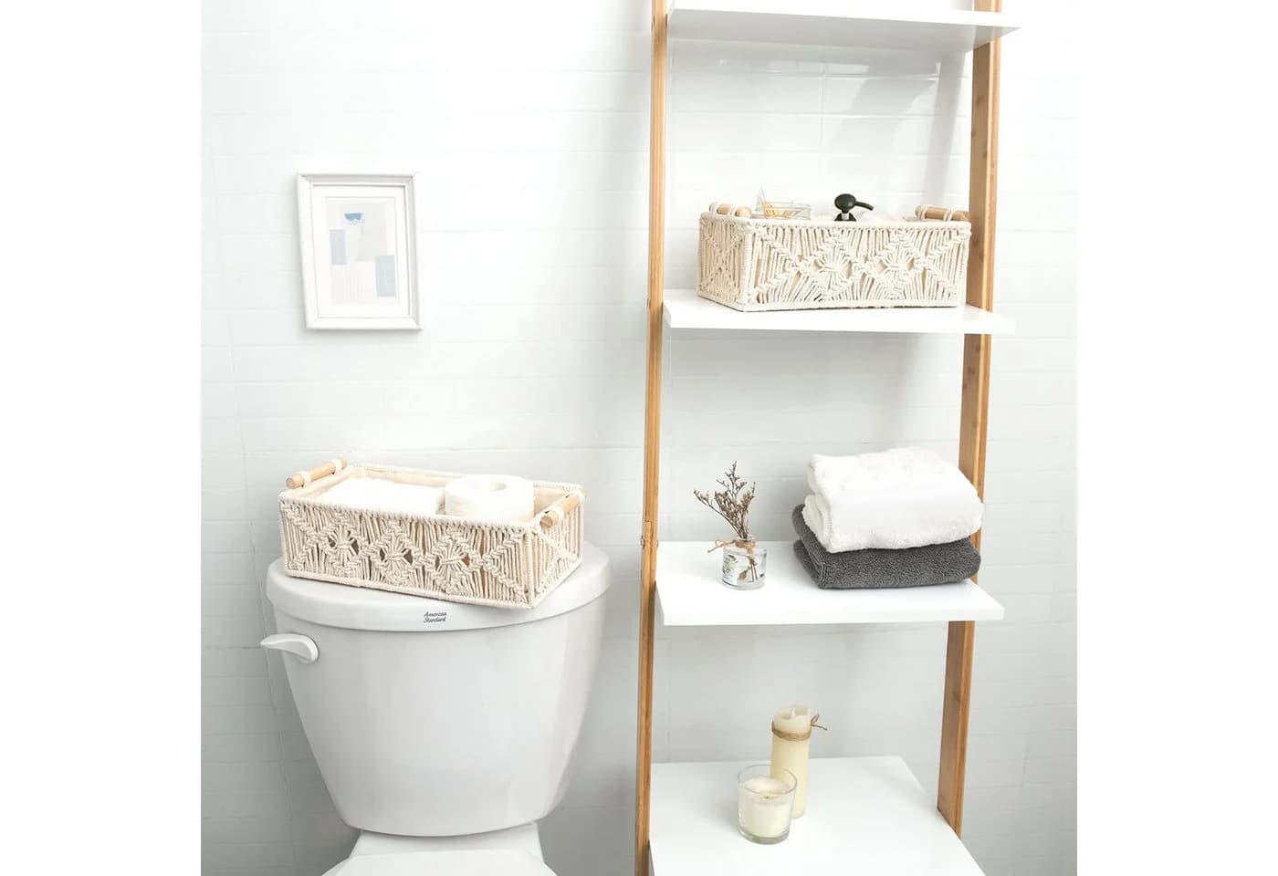 FOUORTUNATE-BEE Dekokorb Geflochtene Aufbewahrungskörbe 2er Beige Baumwolle