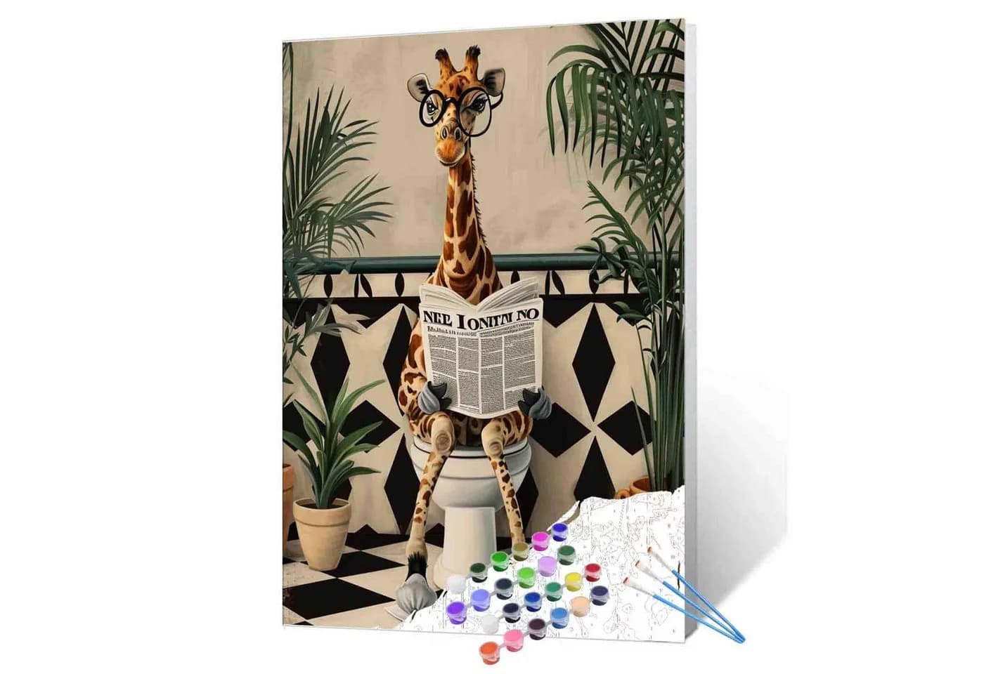 FOUORTUNATE-BEE Malen nach Zahlen Giraffe Leinwand 40x50cm - Bild 2