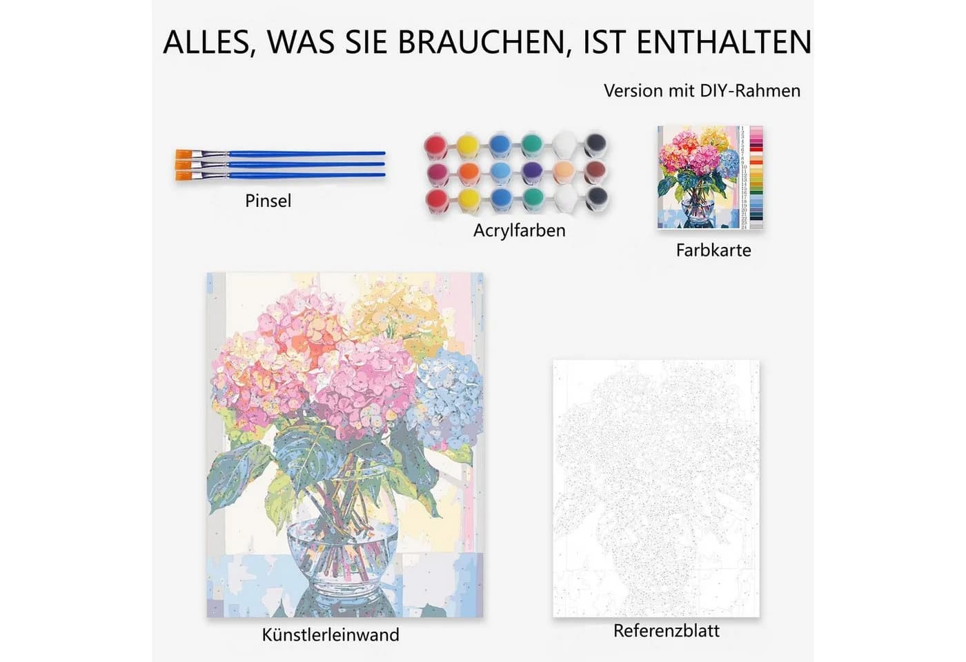 FOUORTUNATE-BEE Malen nach Zahlen Giraffe Leinwand 40x50cm - Bild 5