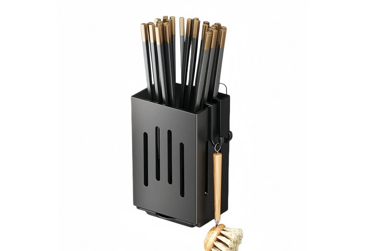 FOUORTUNATE-BEE Besteckhalter Wand Schwarz Selbstklebend - Bild 2