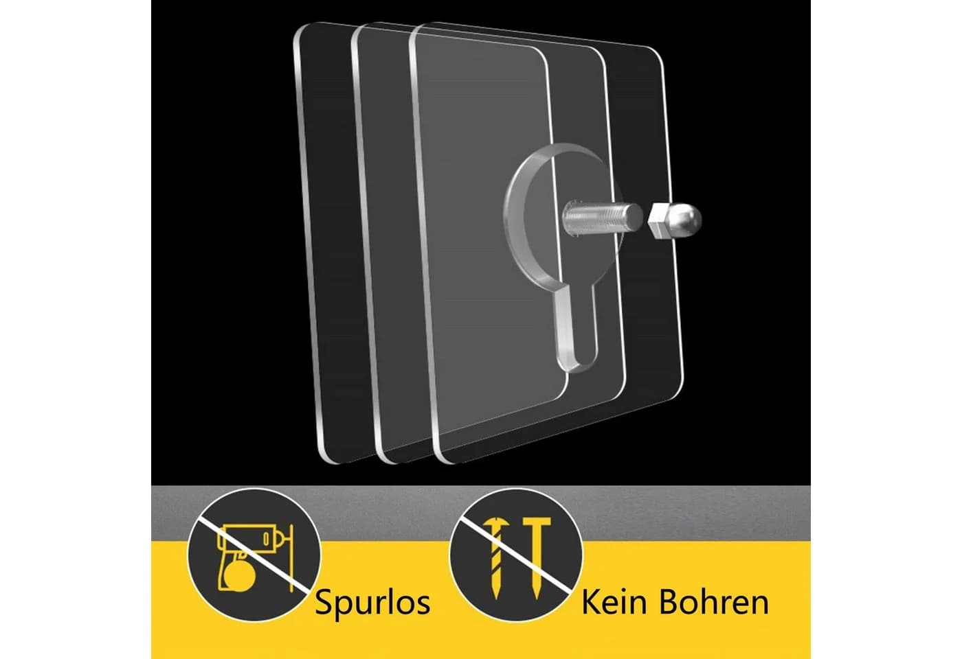 FOUORTUNATE-BEE Gardinenhaken 10er Set Selbstklebend Transparent - Bild 5