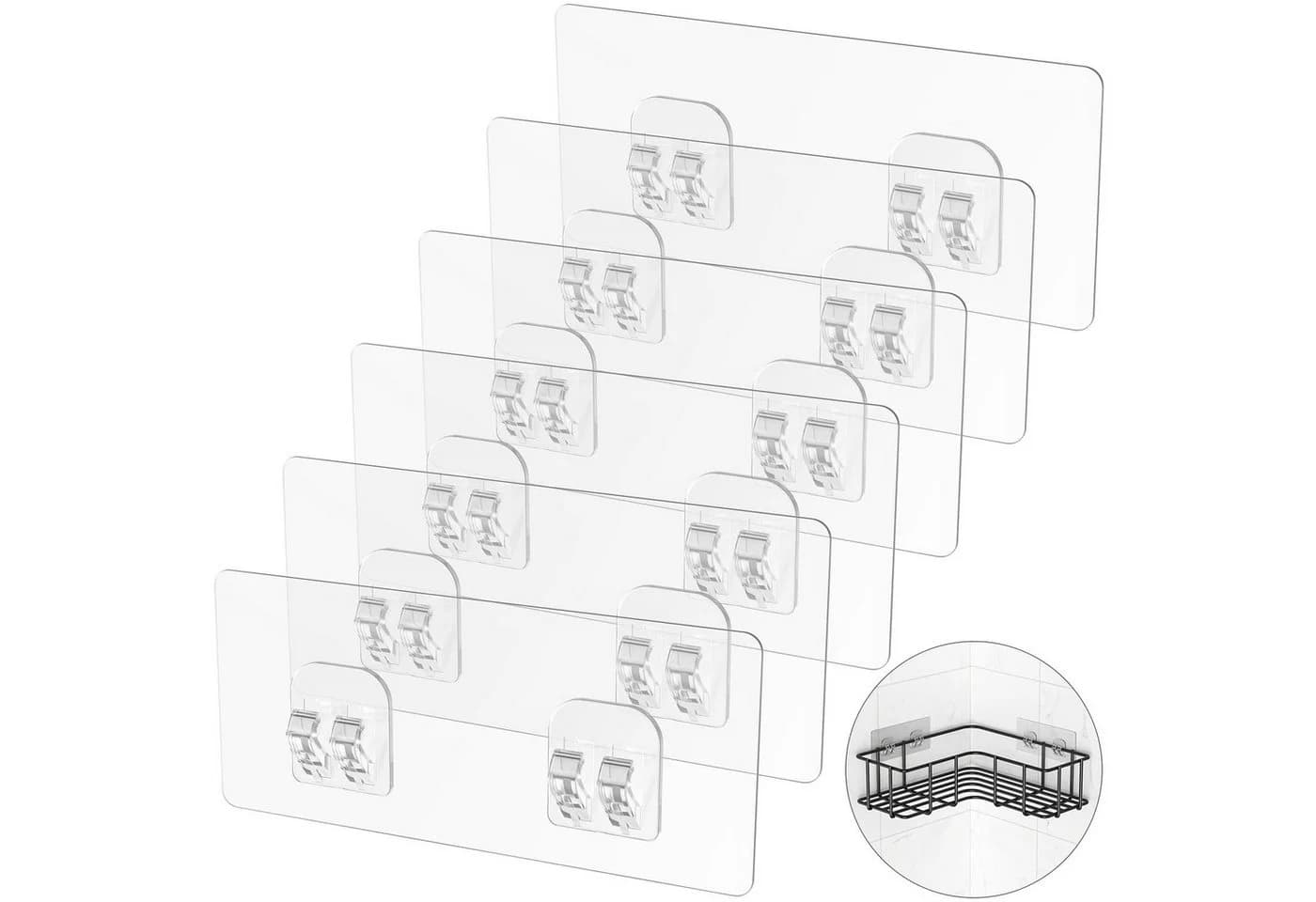 FOUORTUNATE-BEE Klebehaken 6er Set Transparent für Duschregal - Bild 2