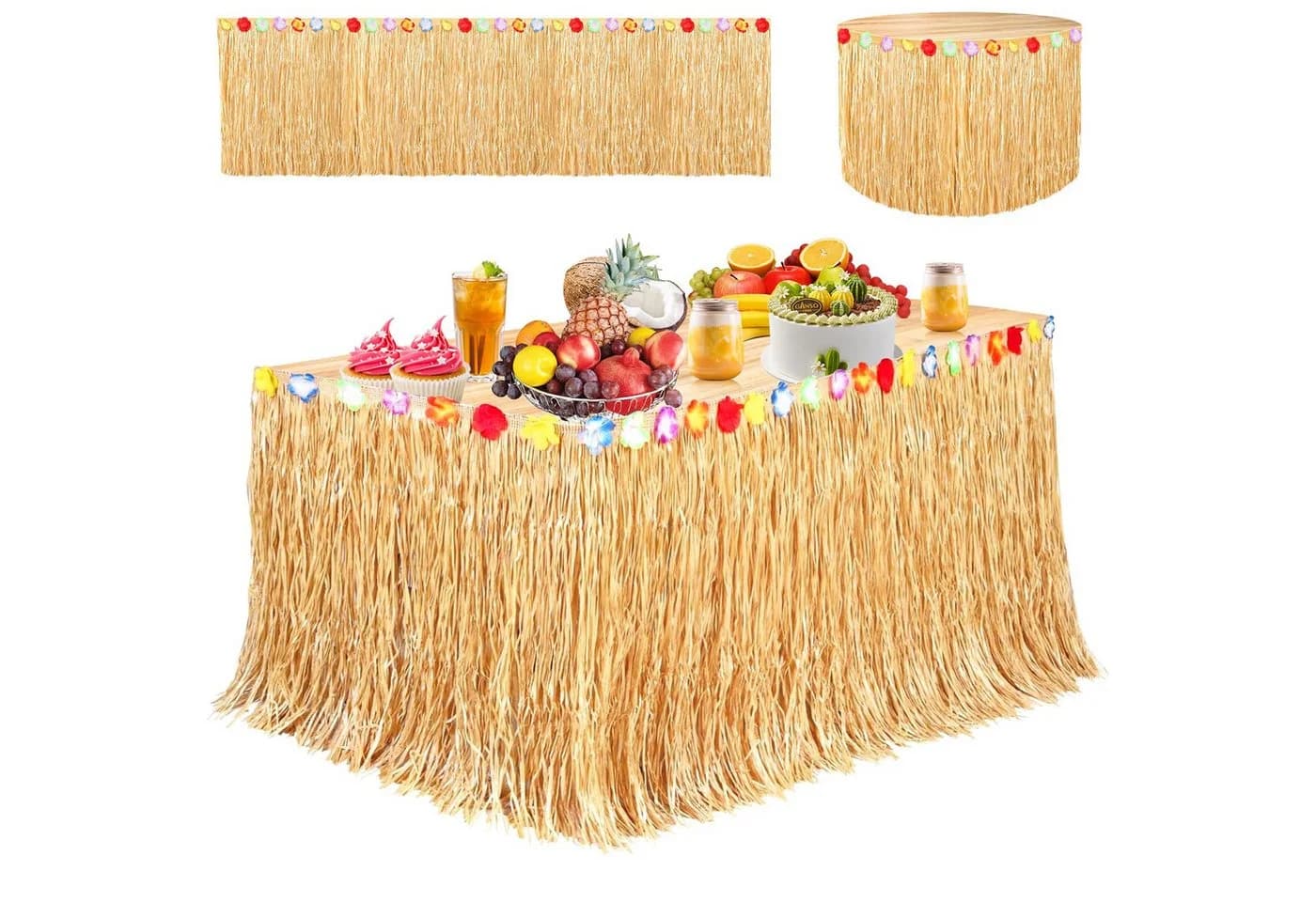FOUORTUNATE-BEE Hawaii Tischrock 300x75 cm mit Blumen - Bild 2
