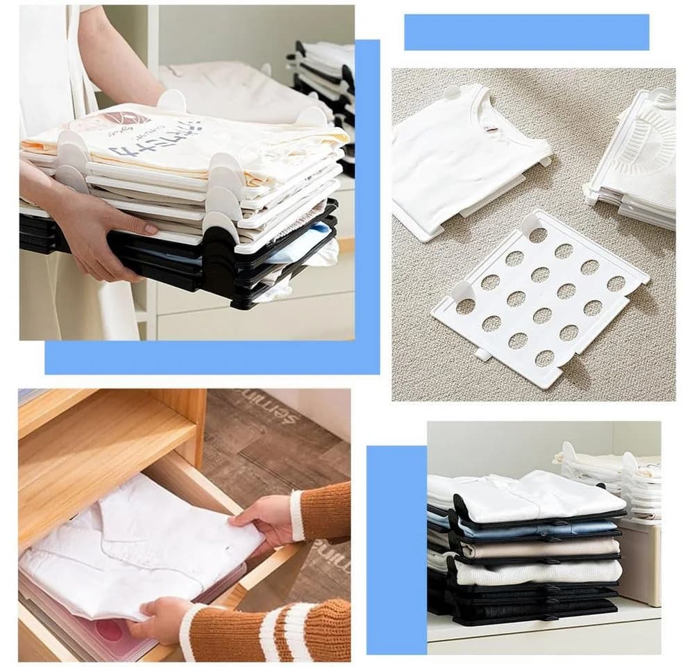FOUORTUNATE-BEE Stapelbare T-Shirt Organizer Aufbewahrungsbox Set (10 St) - Bild 3