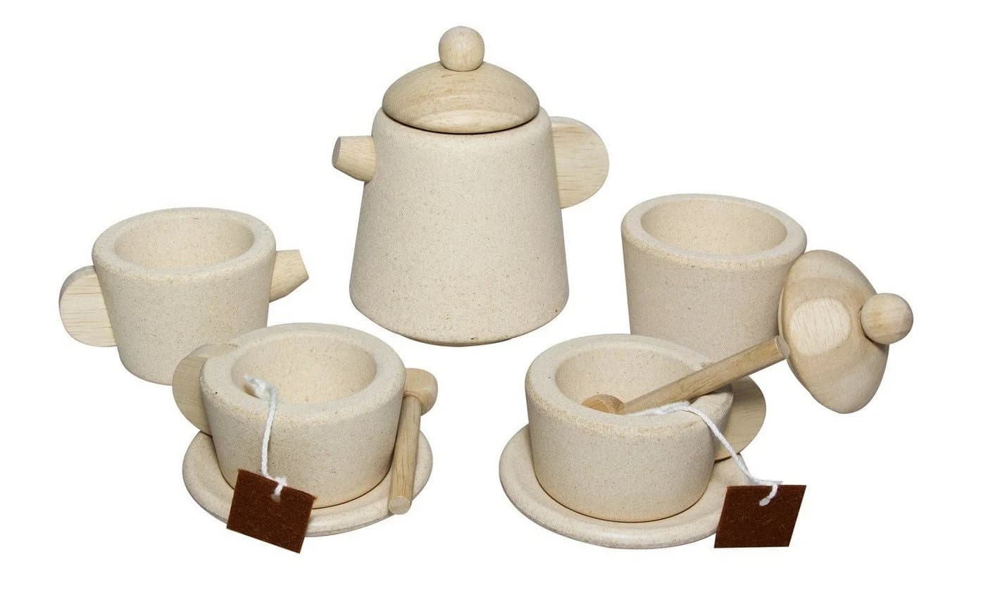 Plantoys Spielgeschirr Teeset Beige Holz - Bild 2