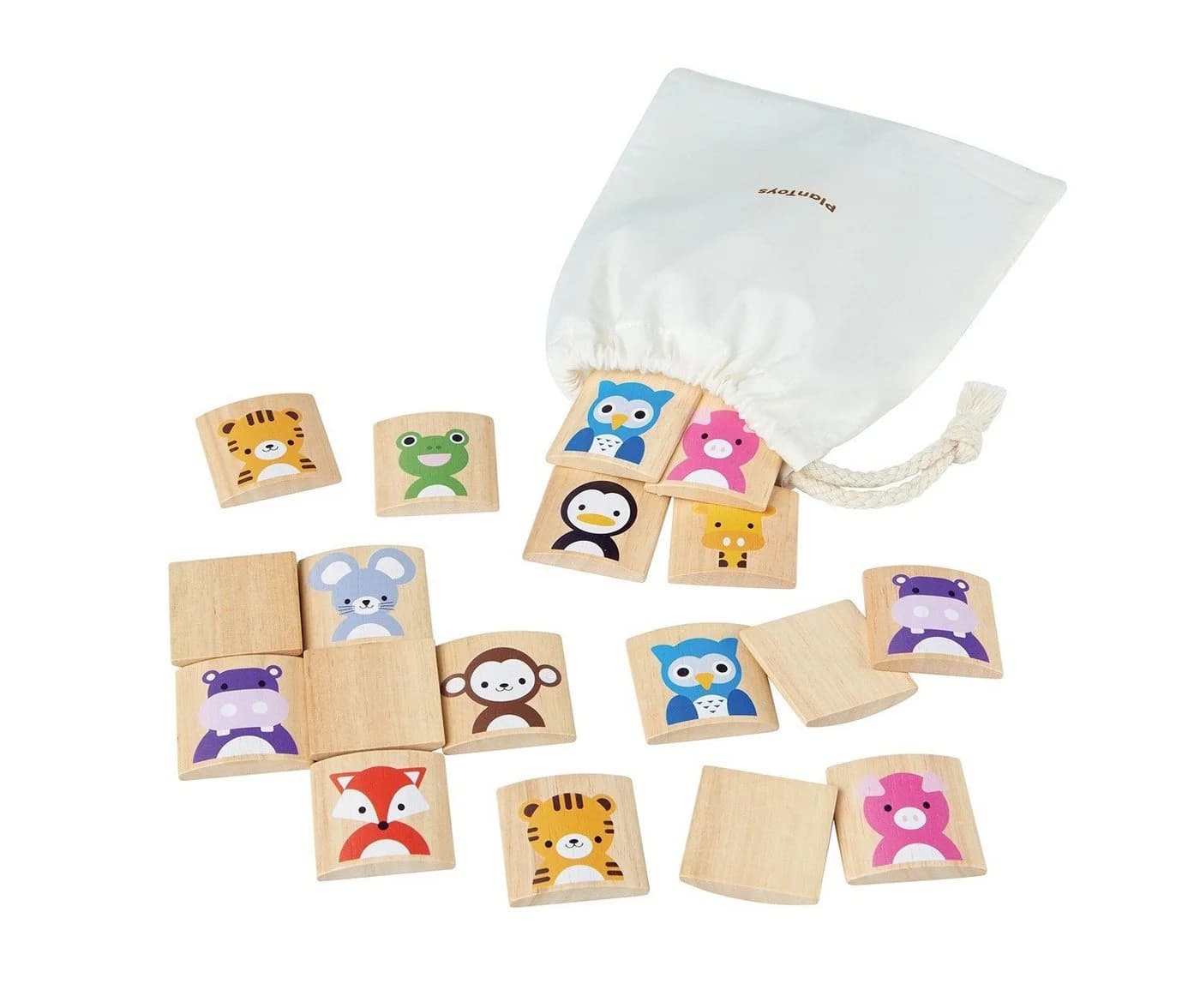 Plantoys Tiermemo Lernspielzeug Bunt 20 Teile