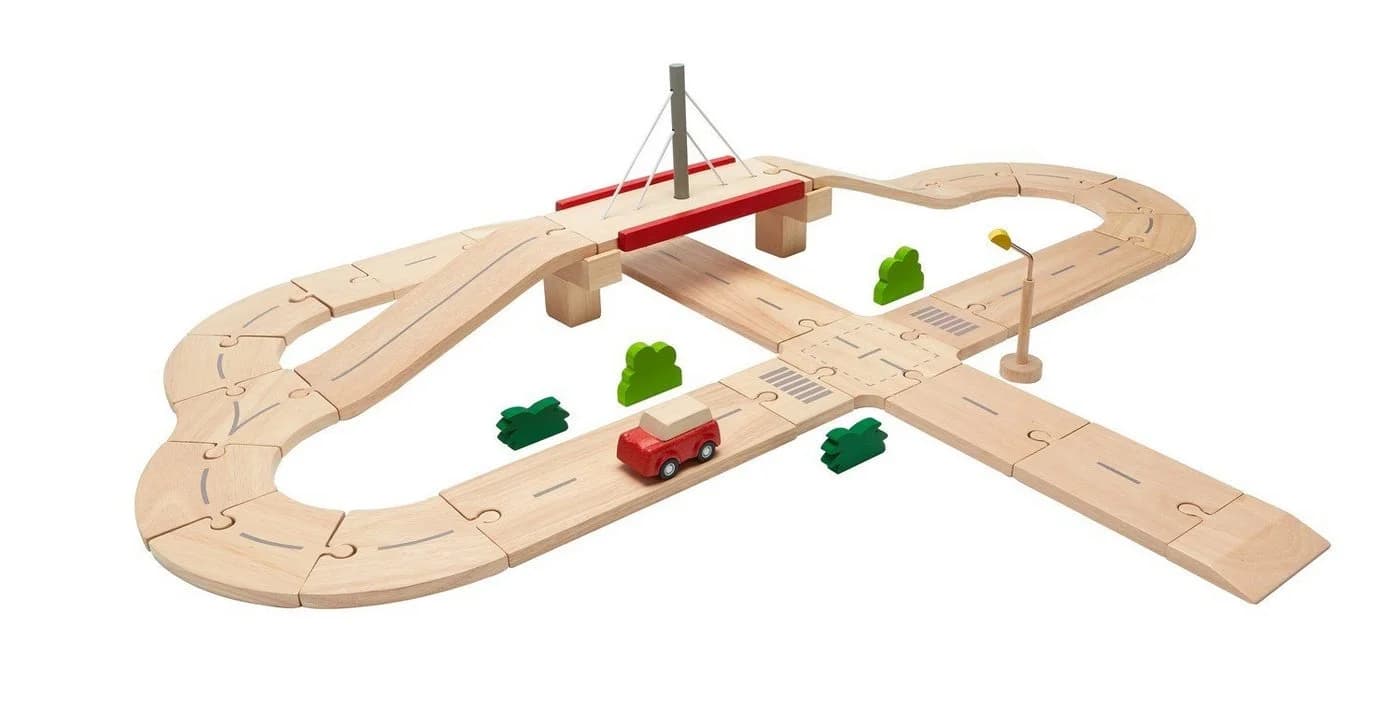Plantoys Straßensystem Holz Spielzeug-Auto Set - Bild 2