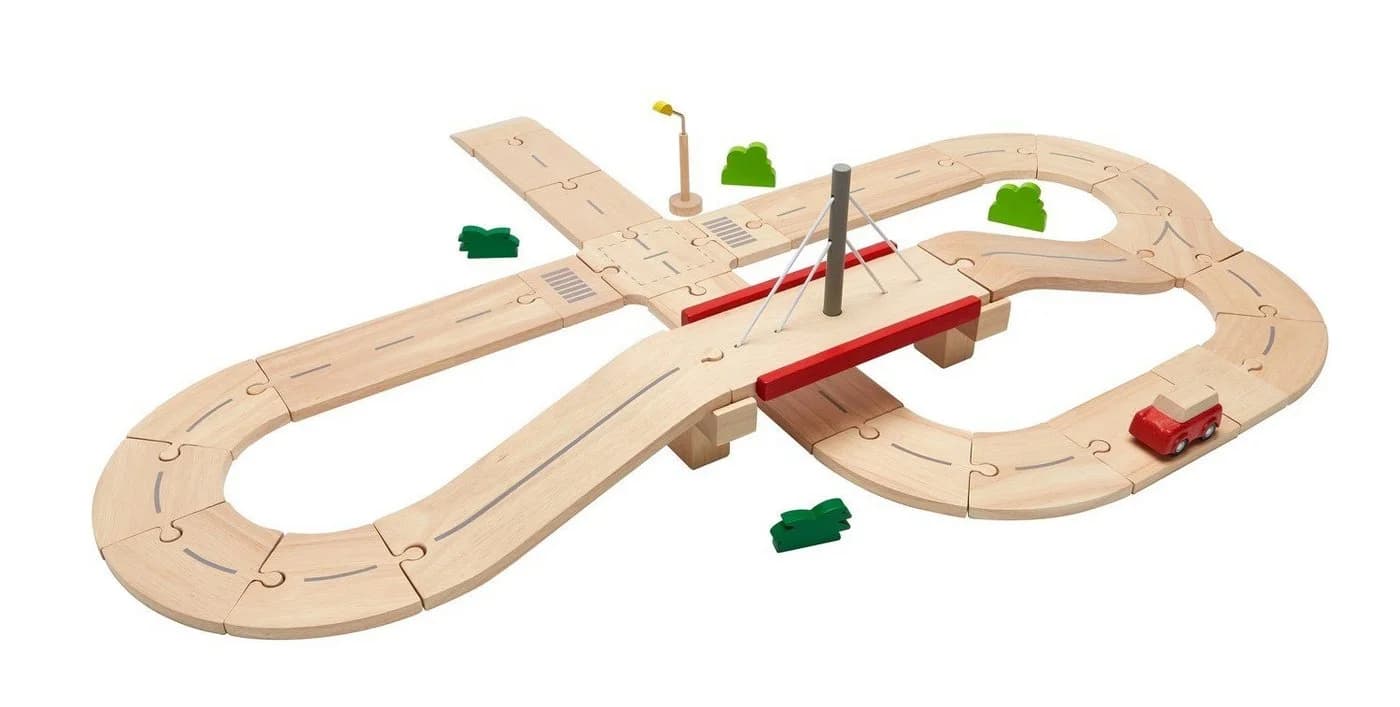 Plantoys Straßensystem Holz Spielzeug-Auto Set - Bild 3