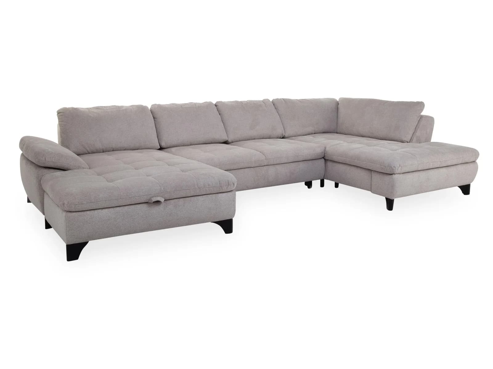SYSTEMPOLSTER MARGO Wohnlandschaft Ecksofa Schwarz Polyester