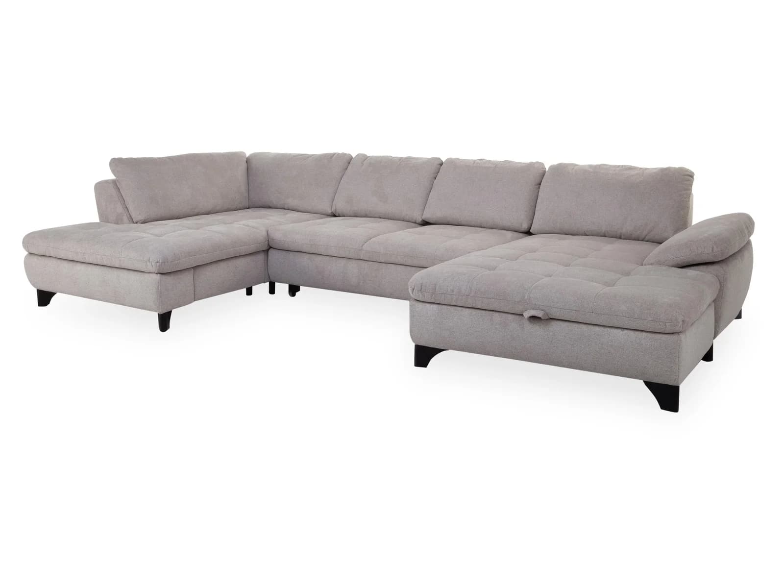 SYSTEMPOLSTER MARGO Wohnlandschaft Ecksofa Schwarz Polyester