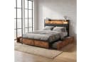 Simurq Metall-Doppelbett mit LED-Beleuchtung, Stauraum und Schubladen Bild 1