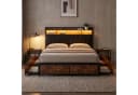 Simurq Metall-Doppelbett mit LED-Beleuchtung, Stauraum und Schubladen Bild 2