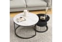 Simurq Couchtisch 2er-Set rund Marmoroptik stapelbar Bild 2