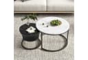 Simurq Couchtisch 2er-Set rund Marmoroptik stapelbar Bild 3