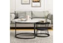 Simurq Couchtisch 2er-Set rund Marmoroptik stapelbar Bild 4