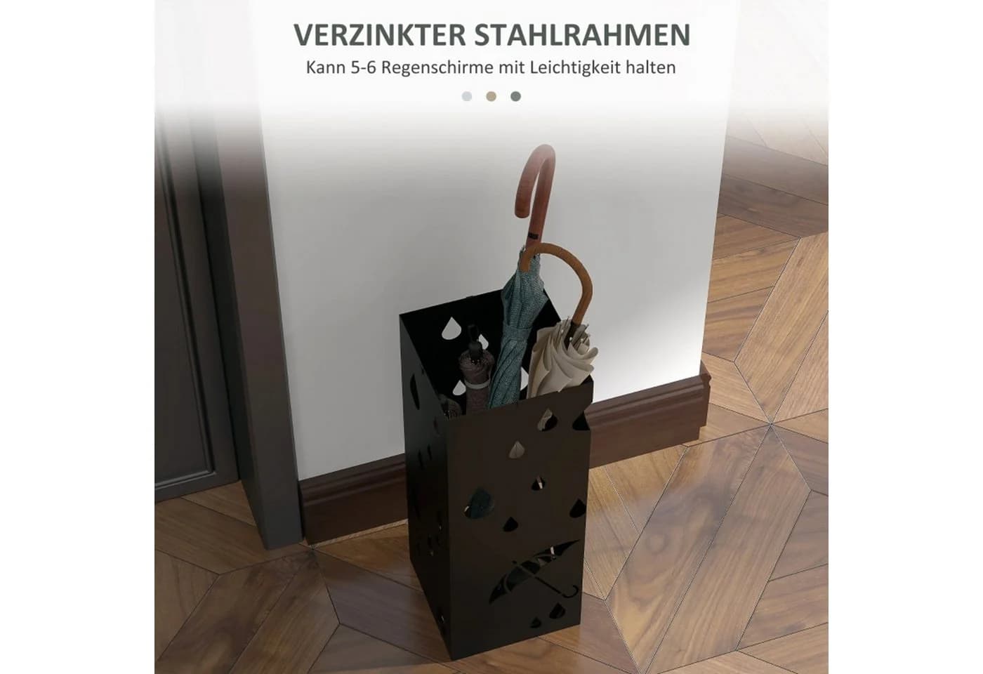 MC Star Schirmständer 4 Haken Schwarz Stahl - Bild 4