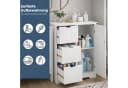 DUMOS Badkommode mit 3 Schubladen, Badezimmerschrank mit verstellbarem Regalbrett Bild 3