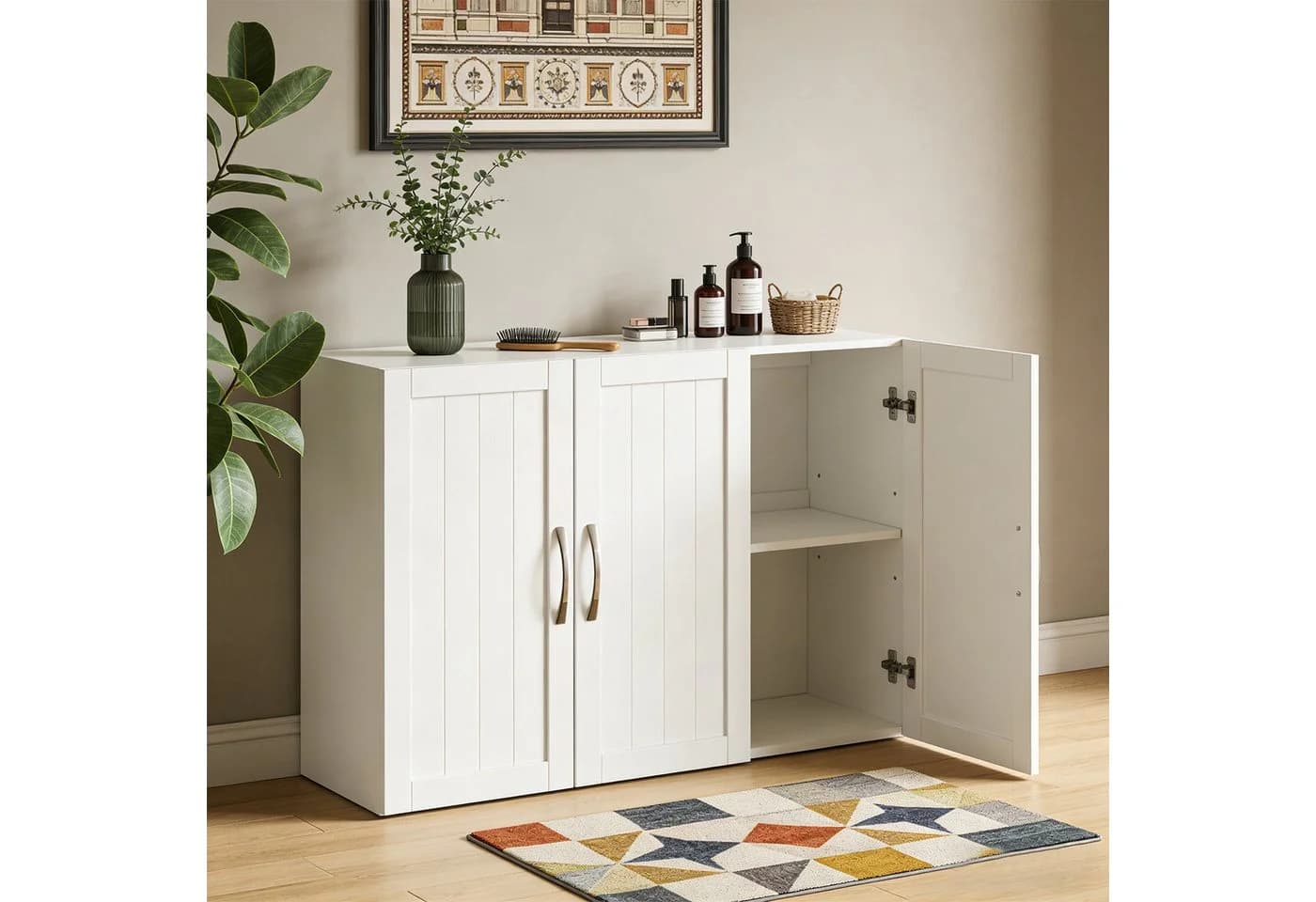 DUMOS Badkommode Badezimmerschrank mit 3 Türen Weiß - Bild 5