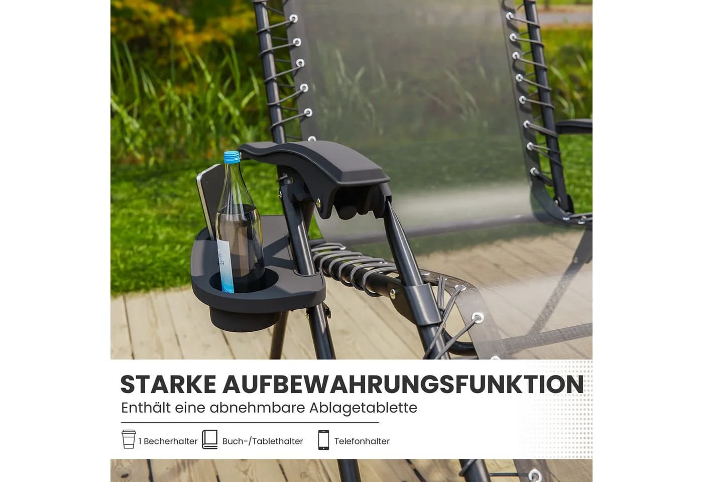 GOTLAND Klappstuhl Stuhl-Set Grau Schwarz 2 St - Bild 5