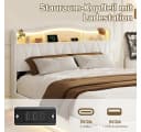 Simurq Polsterbett Beige mit LED, Ladefunktion & Bettkasten Bild 3