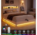 Simurq Polsterbett Beige mit LED, Ladefunktion & Bettkasten Bild 4
