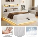 Simurq Polsterbett Beige mit LED, Ladefunktion & Bettkasten Bild 5
