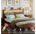 Simurq Polsterbett Metallbett mit LED-Beleuchtung und Schubladen Bild 3