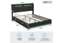Simurq Stauraumbett Polsterbett Schwarz mit LED Kopfteil und USB-Anschluss Bild 3