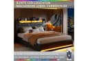 Simurq Stauraumbett Polsterbett Schwarz mit LED Kopfteil und USB-Anschluss Bild 5