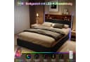 Simurq Stauraumbett 140x200 Schwarz PU mit LED & USB Bild 4