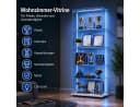 Simurq Glasvitrine mit LED, 2 Glastüren, 4 Ebenen, Schloss Bild 4