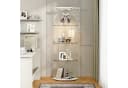 Simurq LED Glasvitrine Eckvitrine 162cm Weiß/Schwarz Bild 3