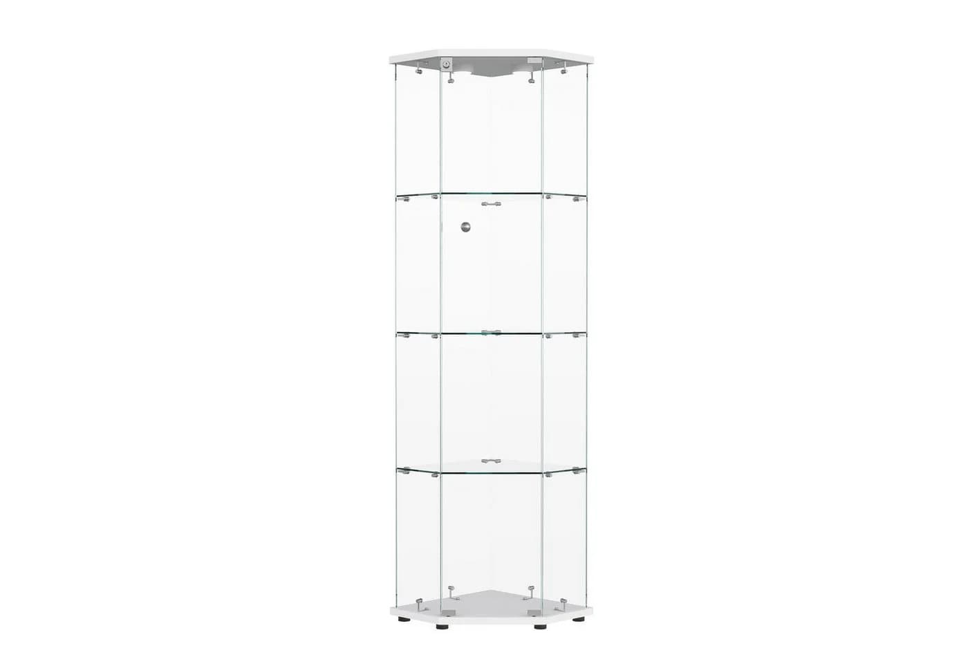 Simurq LED Glasvitrine Eckvitrine 162cm Weiß/Schwarz - Bild 5