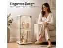Simurq Glasvitrine Standvitrine mit LED und Schloss Weiß Bild 1