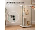 Simurq Glasvitrine Standvitrine mit LED und Schloss Weiß Bild 5