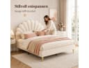 Simurq Polsterbett Beige Samt Blumenkopfteil Bild 3