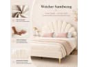 Simurq Polsterbett Beige Samt Blumenkopfteil Bild 5