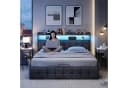 Simurq Polsterbett 140x200 mit Stauraum, LED & USB Bild 3