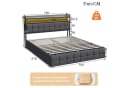 Simurq Polsterbett 140x200 mit Stauraum, LED & USB Bild 4